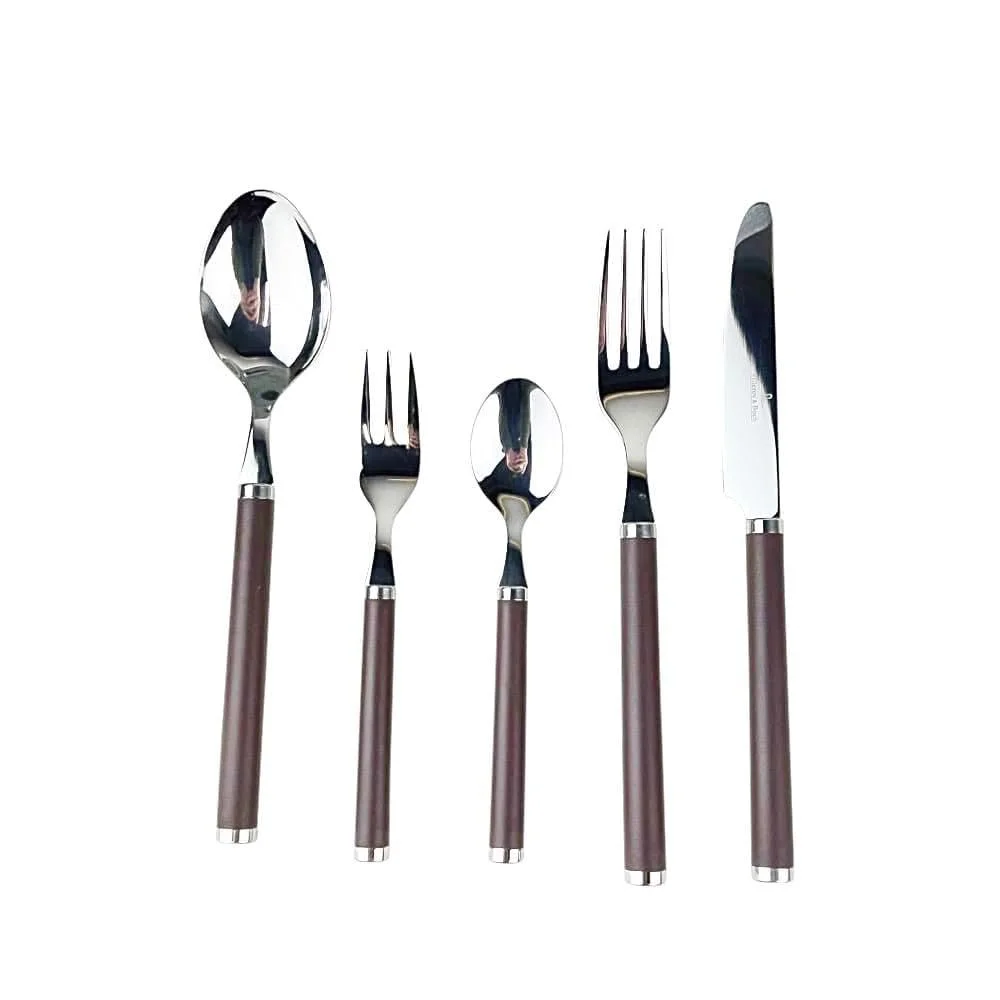 Набір столових приборів Villeroy & Boch Play! Chocolate Brown на 6 персон, 30 предметів, нержавіюча сталь, коричнева пластикова ручка, фото №4
