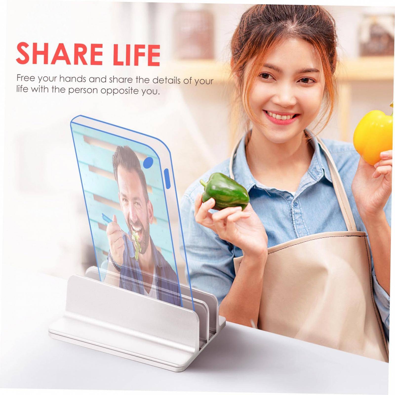 Вертикальна Підставка для ноутбука Алюмінієвий сплав Подвійний слот Захист від подряпин Сірий, фото №6