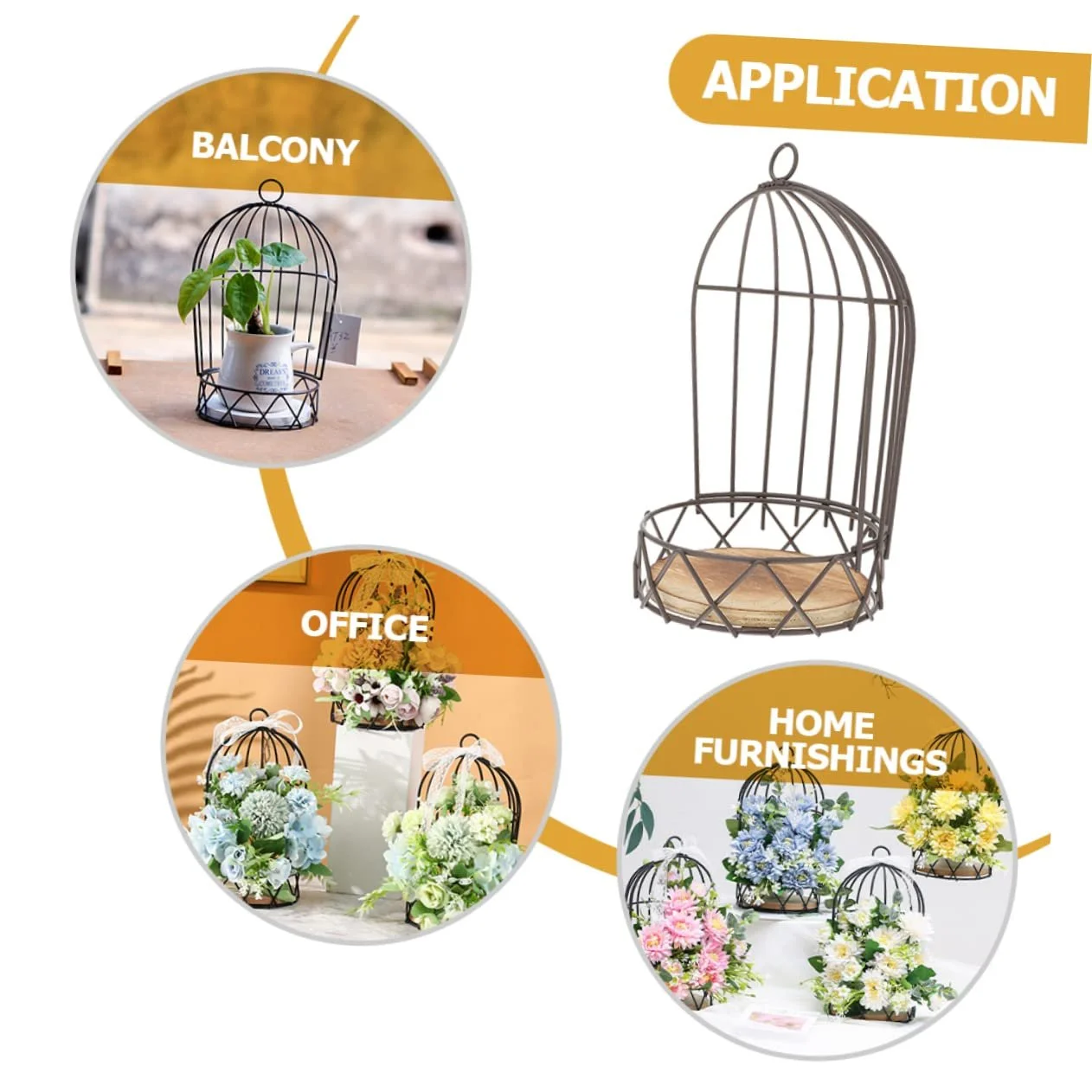 Настінна полиця VICASKY У формі пташиної клітки Метал, фото №3