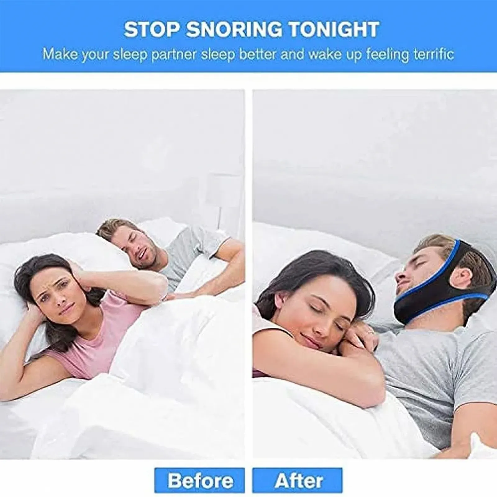 Ремінець на підборіддя для сну М'який Зручний Засіб для зменшення хропіння Нековзкий, фото №3