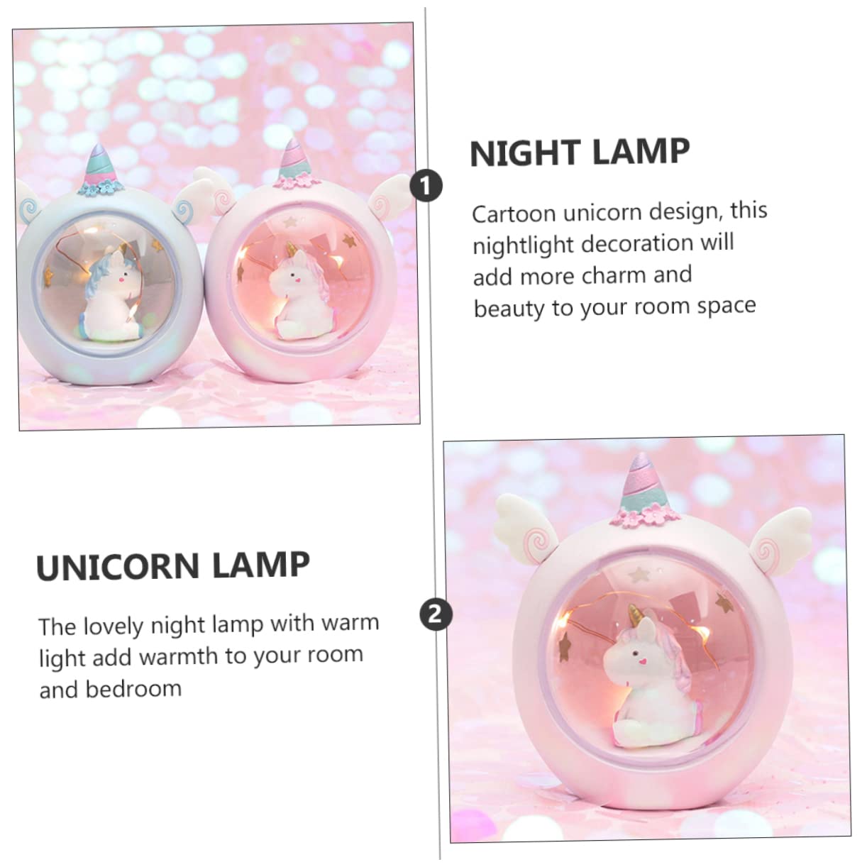 Світильник HEMOTON Unicorn Night Light Projector LED Світлодіодна лампа у формі єдинорога для дітей, фото №2