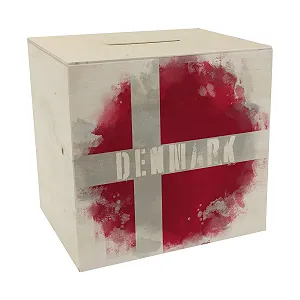 Скарбничка Дерев'яна Прапор Данії Used Look - Фото 1