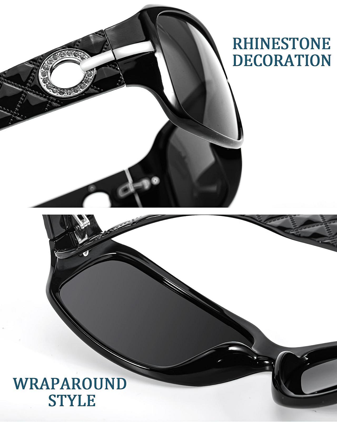 Сонцезахисні окуляри LVIOE Жіночі Поляризовані Вінтажні Великі Обгортаючі Дизайнерські з UV400 Захистом, фото №4