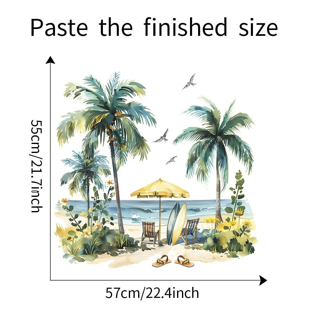 Наклейка на стіну Summer Beach Кокосова пальма Зелений, фото №7 Наклейка на стіну Summer Beach Кокосова пальма Зелений, фото №7