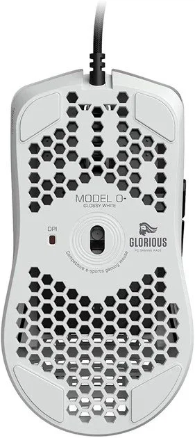 Ігрова дротова миша Glorious Model O / USB / PixArt 3360 / 12000 DPI / 6 кнопок / RGB підсвітка / Біла, фото №4