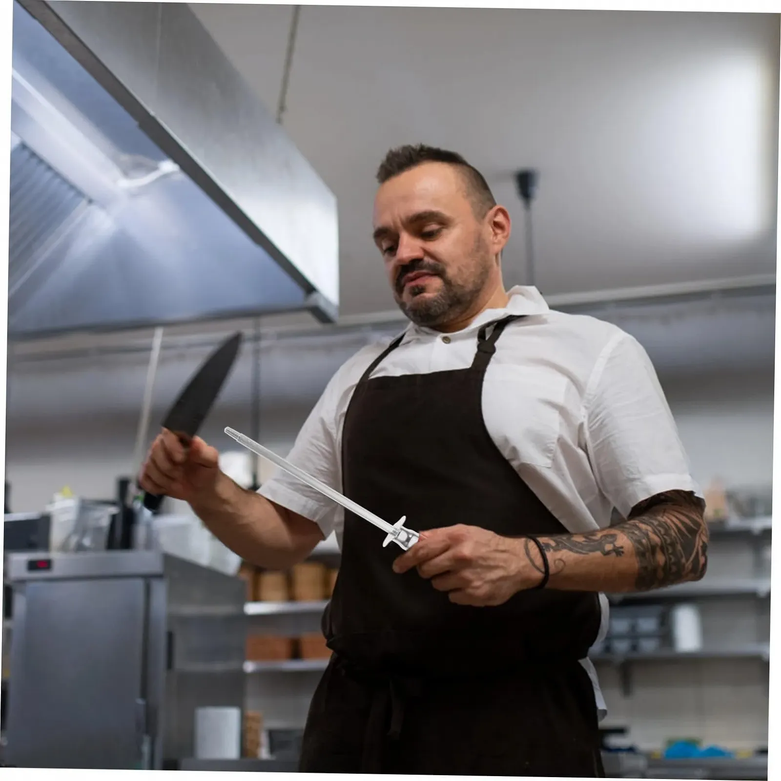 Мусат SOLUSTRE Handy из нержавеющей стали с эргономичной ручкой профессиональный, фото №2