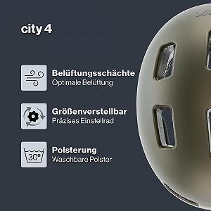Шлем Uvex City 4 Городской Унисекс 58-61 см Матовый Зеленый Дым synthetic.ua - Фото 1