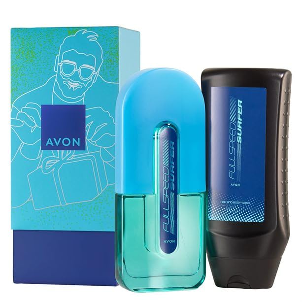 Набор AVON Full Speed Surfer Туалетная Вода Спрей и Гель для Душа Мужской/Свежий, фото №1