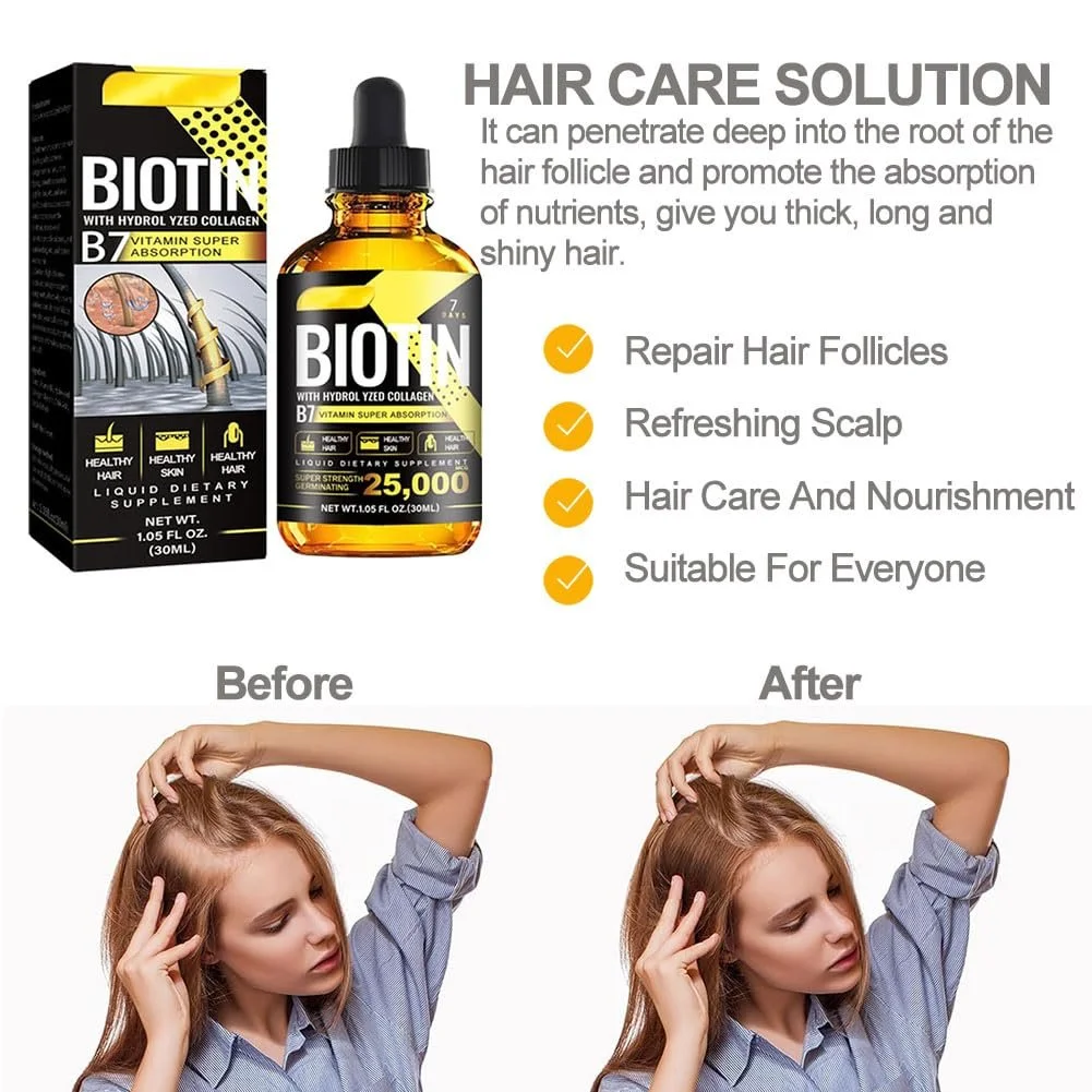 Сироватка для росту волосся, B7 Біотин, 30 мл, для жінок та чоловіків, проти випадіння, фото №4 Сироватка для росту волосся, B7 Біотин, 30 мл, для жінок та чоловіків, проти випадіння, фото №4