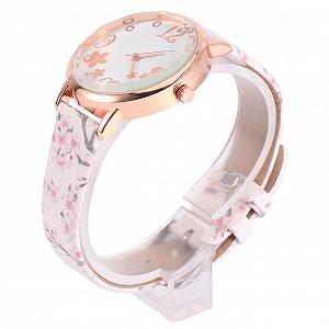 Женские наручные часы PartyKindom с узором сливового цвета, кварцевые часы с ремешком и пряжкой для девочек - Фото 1