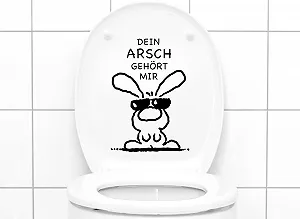 Наклейка на стіну Grandora W772 Dein Arsch gehört Mir Rabbit Sunglasses 19 x 27 см Чорна synthetic.ua - Фото 1