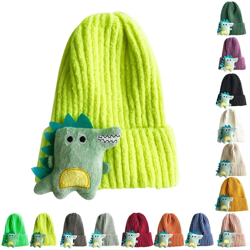 Вязаная детская шапка Yeeplant с милым мультяшным динозавром, фото №2 Вязаная детская шапка Yeeplant с милым мультяшным динозавром, фото №2