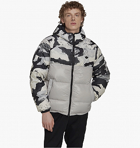 Пуховик Adidas Down Regen Camo Hooded Puffer Grey L - Фото 1