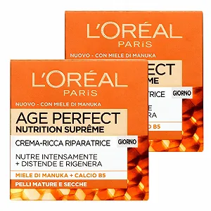 Денний крем L'Oréal Paris Age Perfect Nutrition Suprême Repairing з медом манука та кальцієм B5 для зрілої шкіри 2 x 50 мл - Фото 1