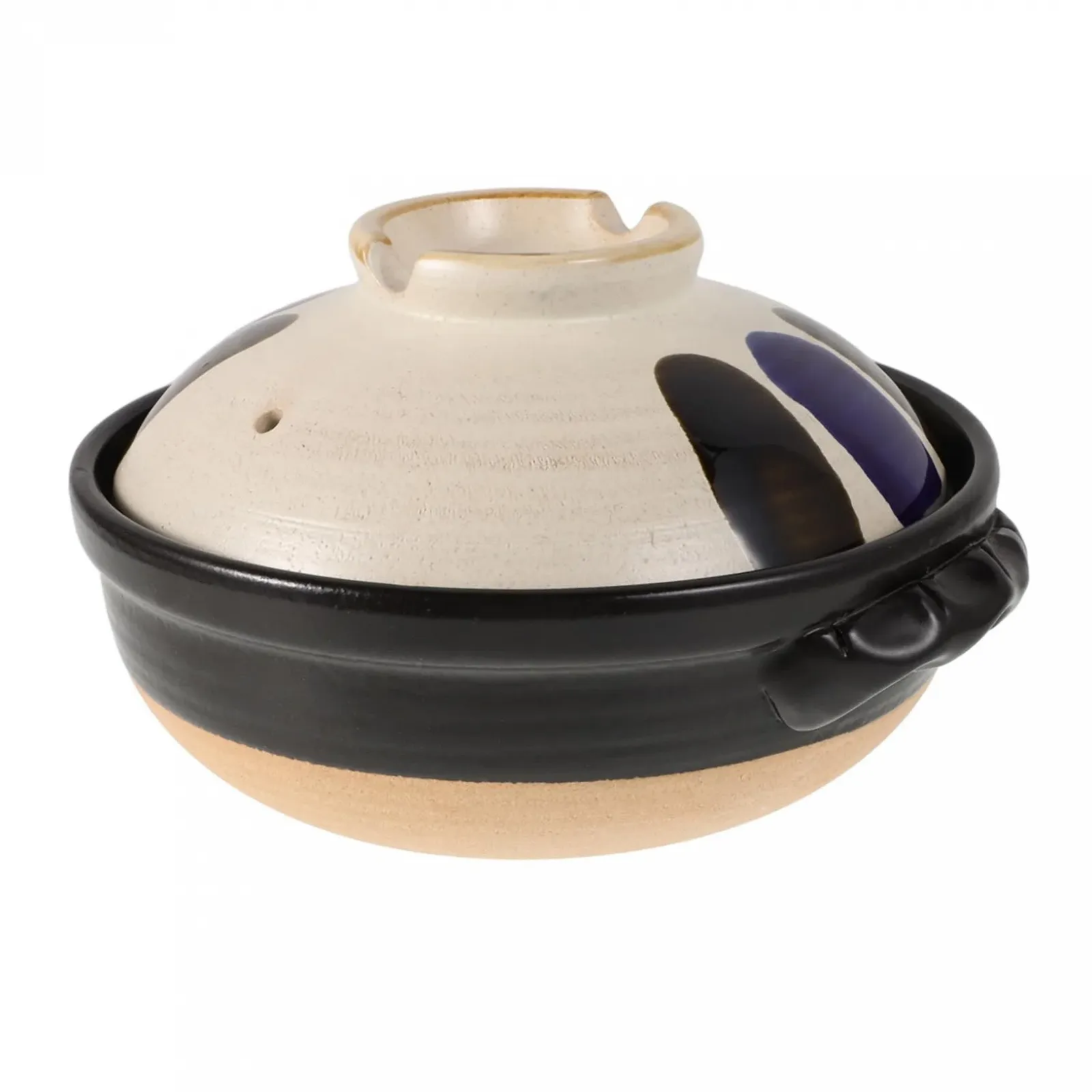 Глиняный горшок Edelstein с крышкой японский стиль термостойкий керамический рисово-бежевый, фото №1