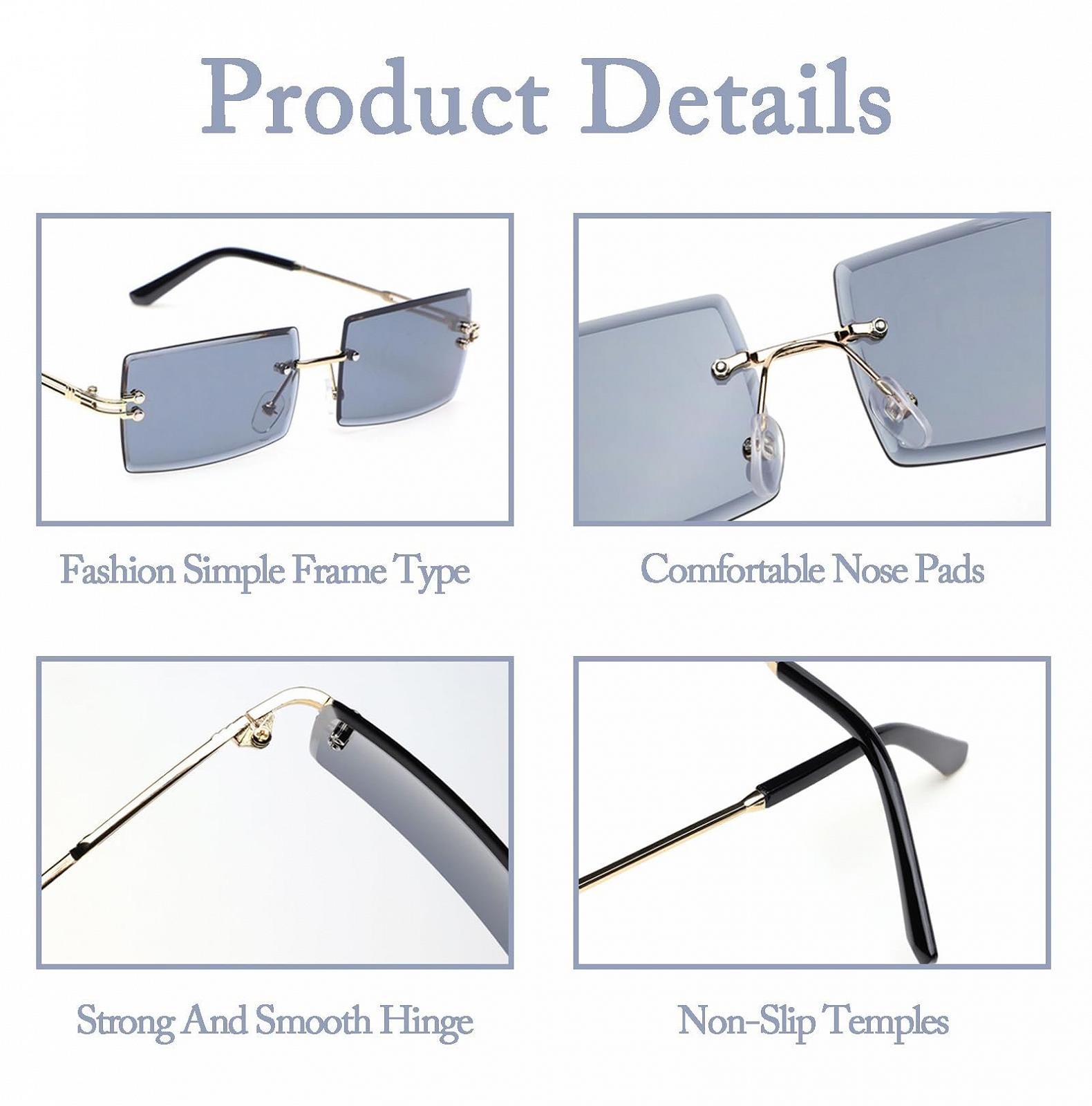 Сонцезахисні окуляри Ретро YEWCEP 3 шт, унісекс, рожеві, фото №3