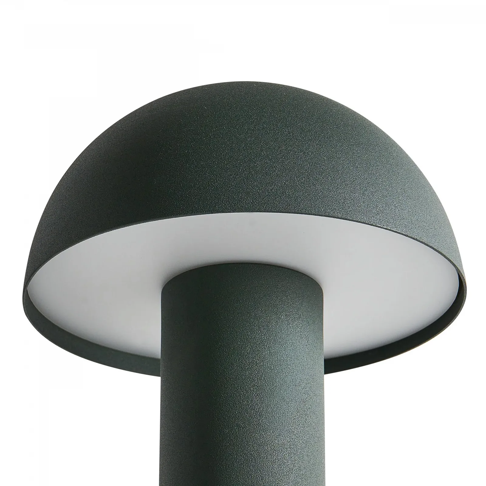 Настільна лампа Beliani LED Металева димована акумуляторна бездротова форма гриба темно-зелена, фото №5