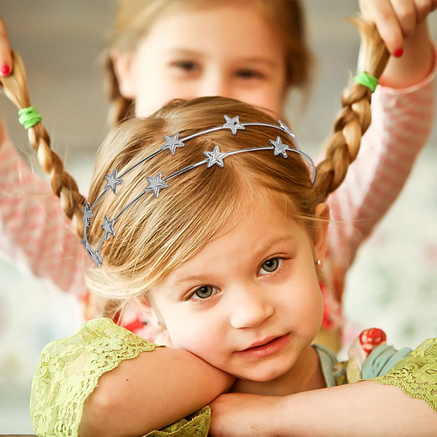 Обруч Зірка Подвійний Ряд Сріблястий, фото №5