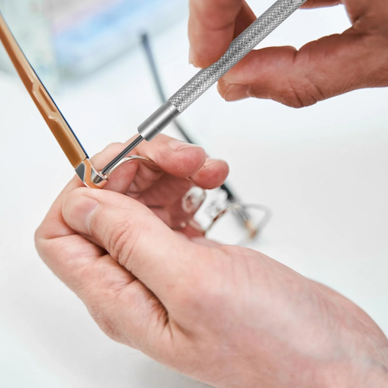 Набор отверток Ezydka для часовщиков 10 шт с пинцетом 0.6 мм - 2.0 мм Крестовые и шлицевые Отвертки для ремонта часов и очков, фото №4