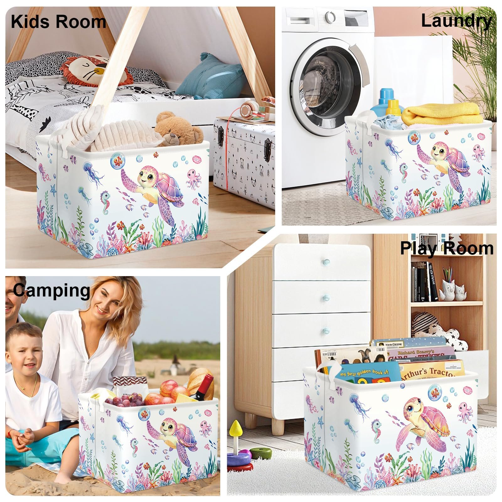 Корзина для игрушек HUUMONSS Детская Морские животные Складная 36 л, фото №7