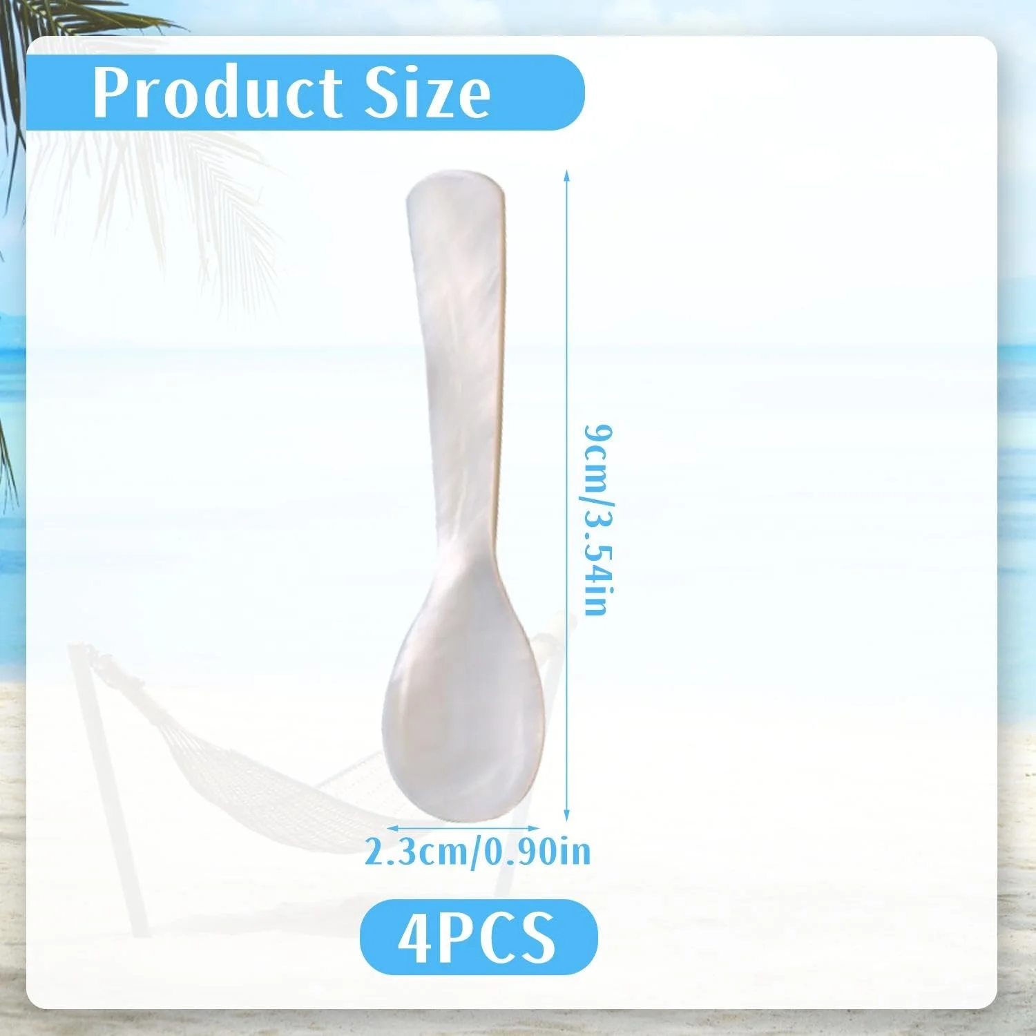 Ложки из ракушек 4 шт, ложка для икры, кофейная ложка, многоразовая ложка, креативная ложка из бисера ручной работы, набор для кухонного стола, фото №2