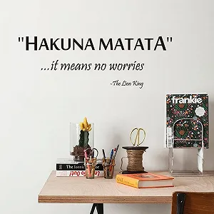 Наклейка на стіну home Hakuna Matata Inspirational Quotes The Lion King 14 x 57 см synthetic.ua - Фото 1