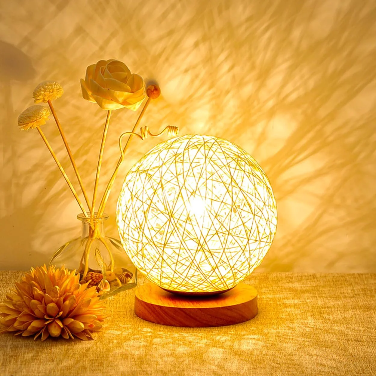 Настільна лампа Meichoon Rattan Ball LE17 USB, фото №4
