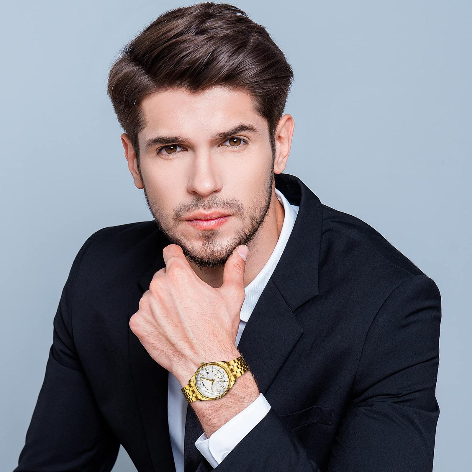 Часы Quartz Аналоговые JewelryWe Мужские Женские Золотой Серебряный, фото №4