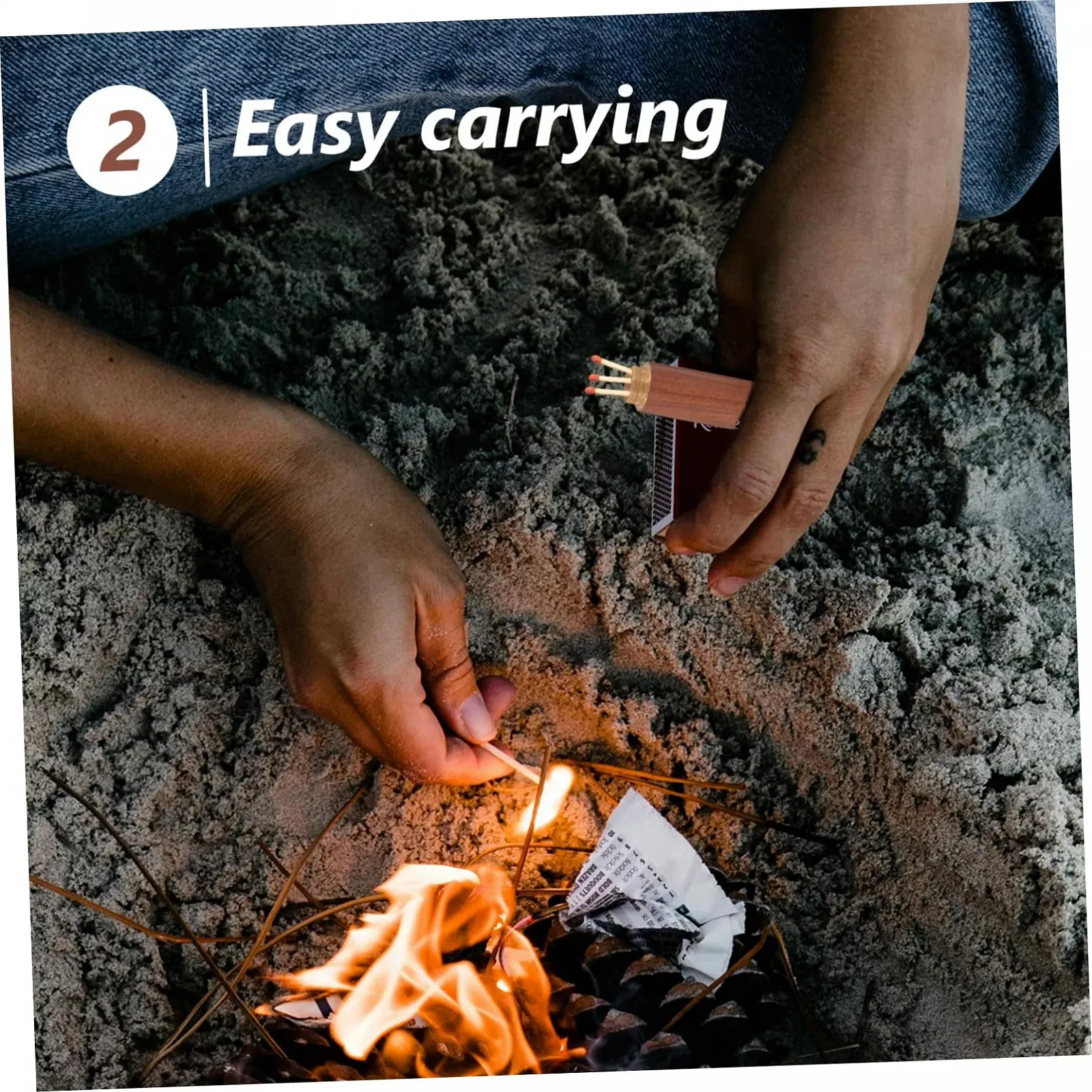 Коробка NAMOARLY Дерев'яна Портативна для зберігання з кресалом, для подорожей, виживання, палісандр, фото №4