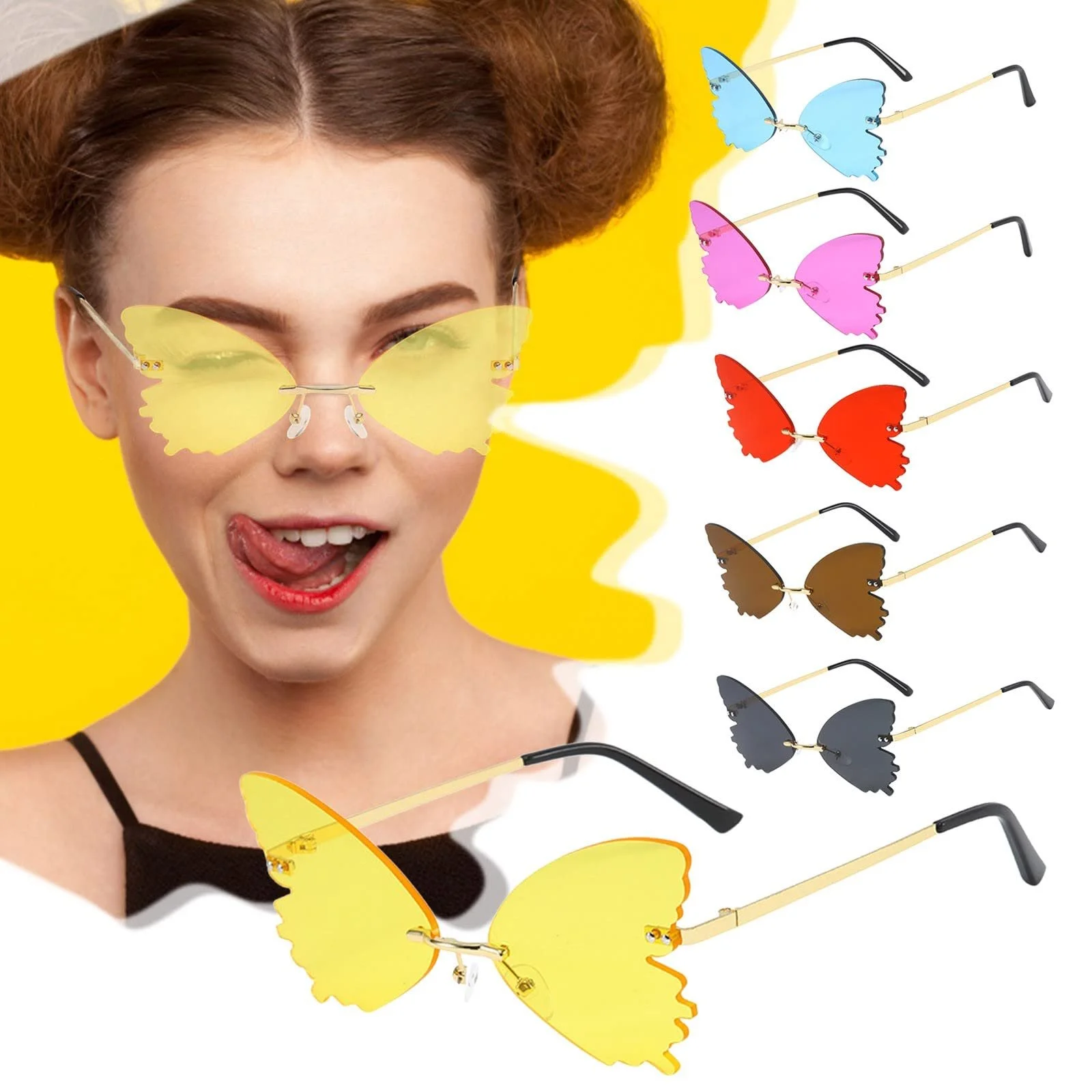 Солнцезащитные очки-бабочки Без оправы, фото №3