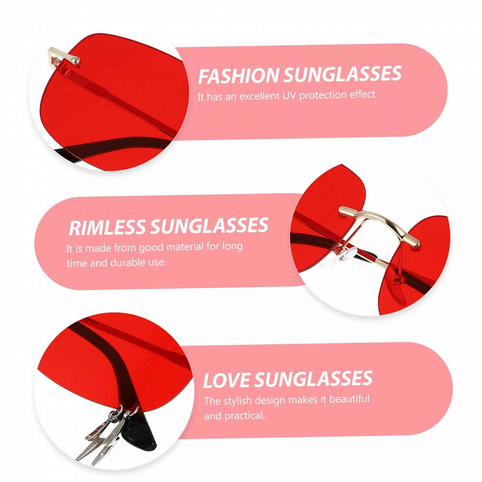 Сонцезахисні окуляри VALICLUD Без оправи Метал Червоний (2 шт.), фото №3