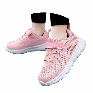 Кроссовки для девочек, дышащие, легкие, для бега по пересеченной местности, минималистичные, для бега по дороге, на шнуровке, для помещений synthetic.ua - Фото 1