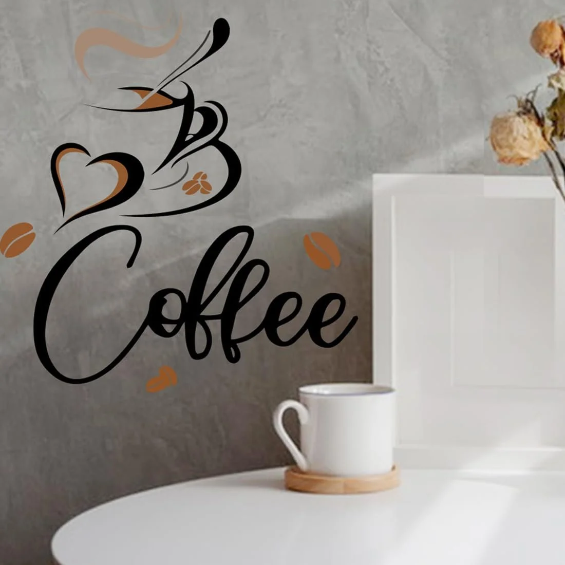 Наклейка на стену Coffee Beans коричневая 1 шт., фото №6