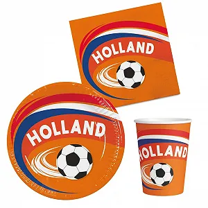 Набір посуду для вечірки Папір Boland Holland Тарілки Паперові Стакани Паперові серветки Нідерланди Чемпіонат світу - Фото 1