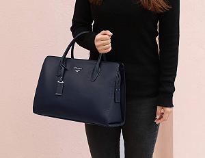 Сумка David Jones Большая, женская, тоут, шоппер из искусственной кожи, с ручками и множеством отделений, темно-синяя synthetic.ua - Фото 1