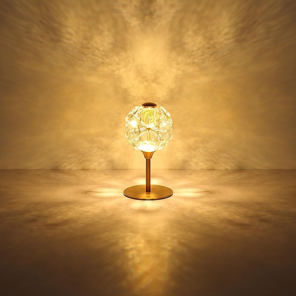 Настольная лампа GLOBO LED Crystal металлическая K9 Crystals 8 W 600 lm Warm White 15 x 26.5 см Gold, фото №8