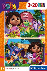 Пазл Clementoni Dora The Explorer 24827 2 x 20 деталей synthetic.ua - Фото 1
