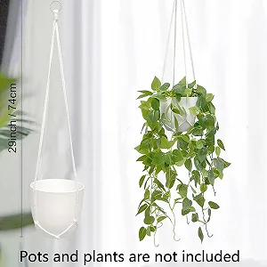 Тримачі для вазонів HanYun макраме набір 5 шт. бавовняна мотузка 74 см synthetic.ua - Фото 1