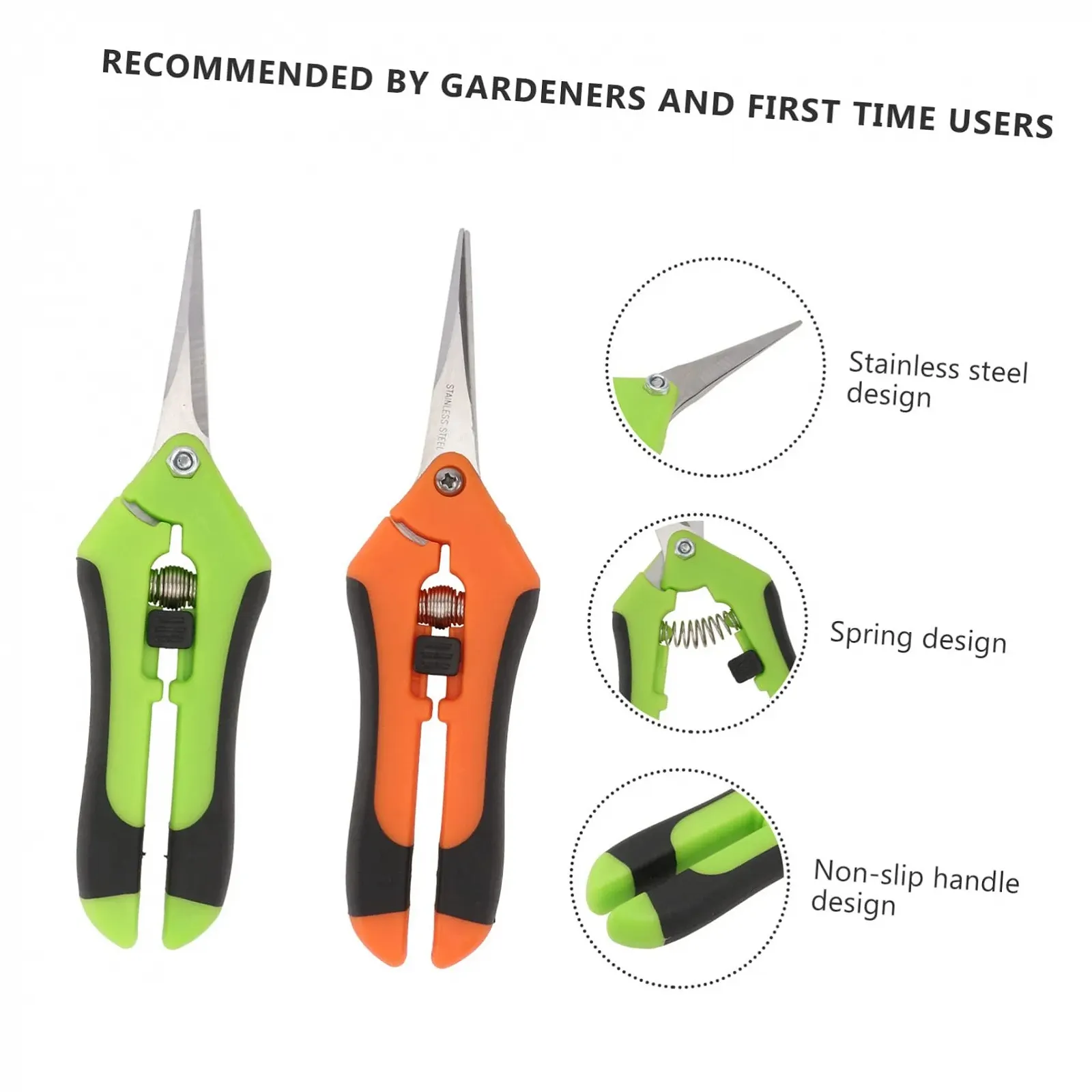 Секатори садові Happyyami 2 шт. прямі нержавіюча сталь пластик, фото №8