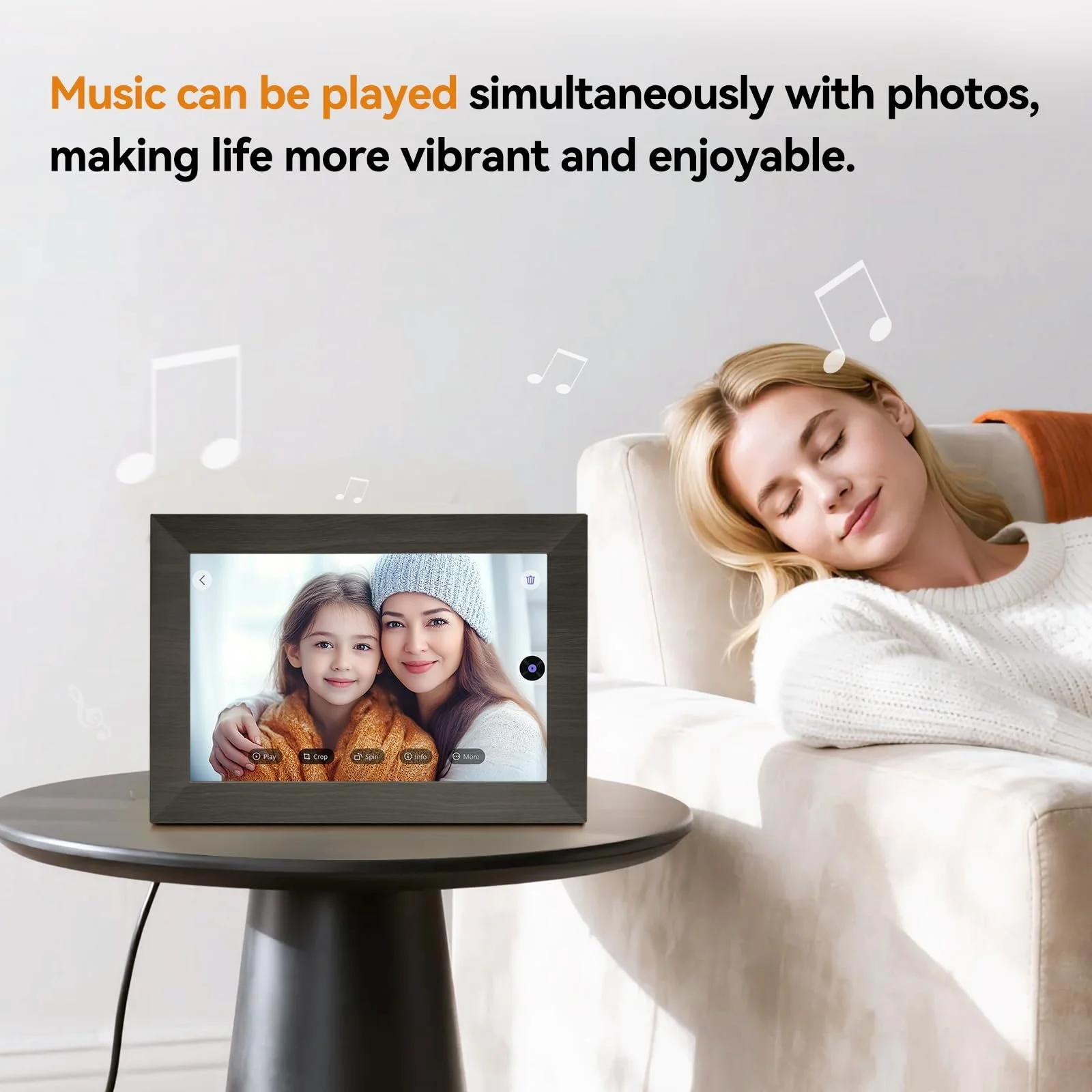 Цифровая фоторамка BWJBSW 10 дюймов WiFi 32 ГБ IPS Touchscreen Auto-Rotate, фото №9