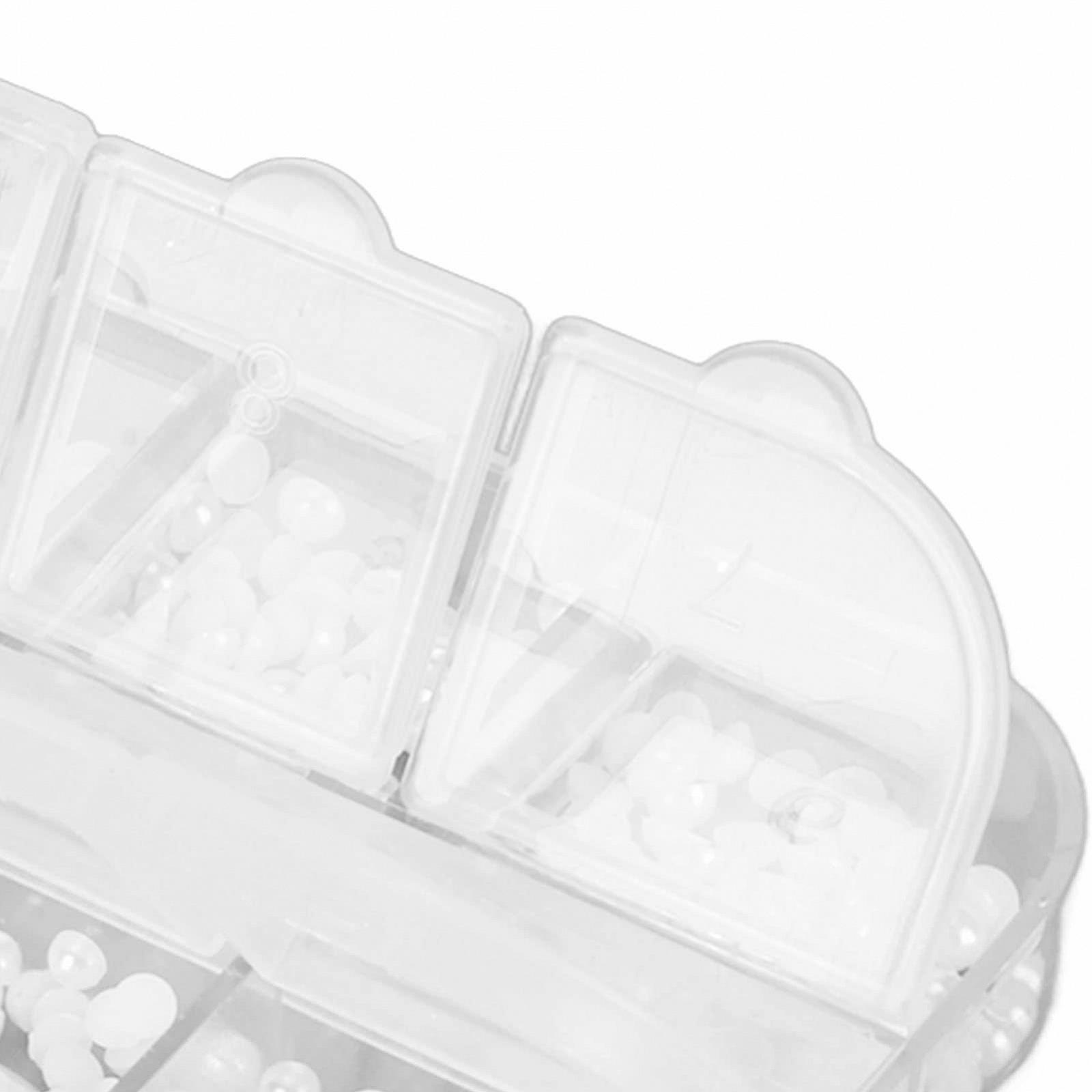 Жемчуг Полукруглый 3D дизайн ногтей 4 размера Пластик Плоская задняя часть Белый (5 шт.), фото №3