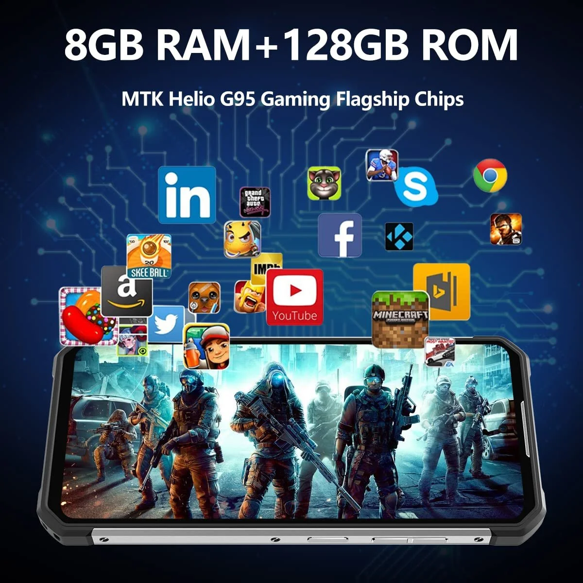 Защищенный смартфон OUKITEL WP17 8300 мАч 128 ГБ + 8 ГБ 90 Гц 6,78 дюйма FHD+ Helio G95 64 Мп + 20 Мп Android 11 NFC OTG Dual 4G, фото №5 Защищенный смартфон OUKITEL WP17 8300 мАч 128 ГБ + 8 ГБ 90 Гц 6,78 дюйма FHD+ Helio G95 64 Мп + 20 Мп Android 11 NFC OTG Dual 4G, фото №5