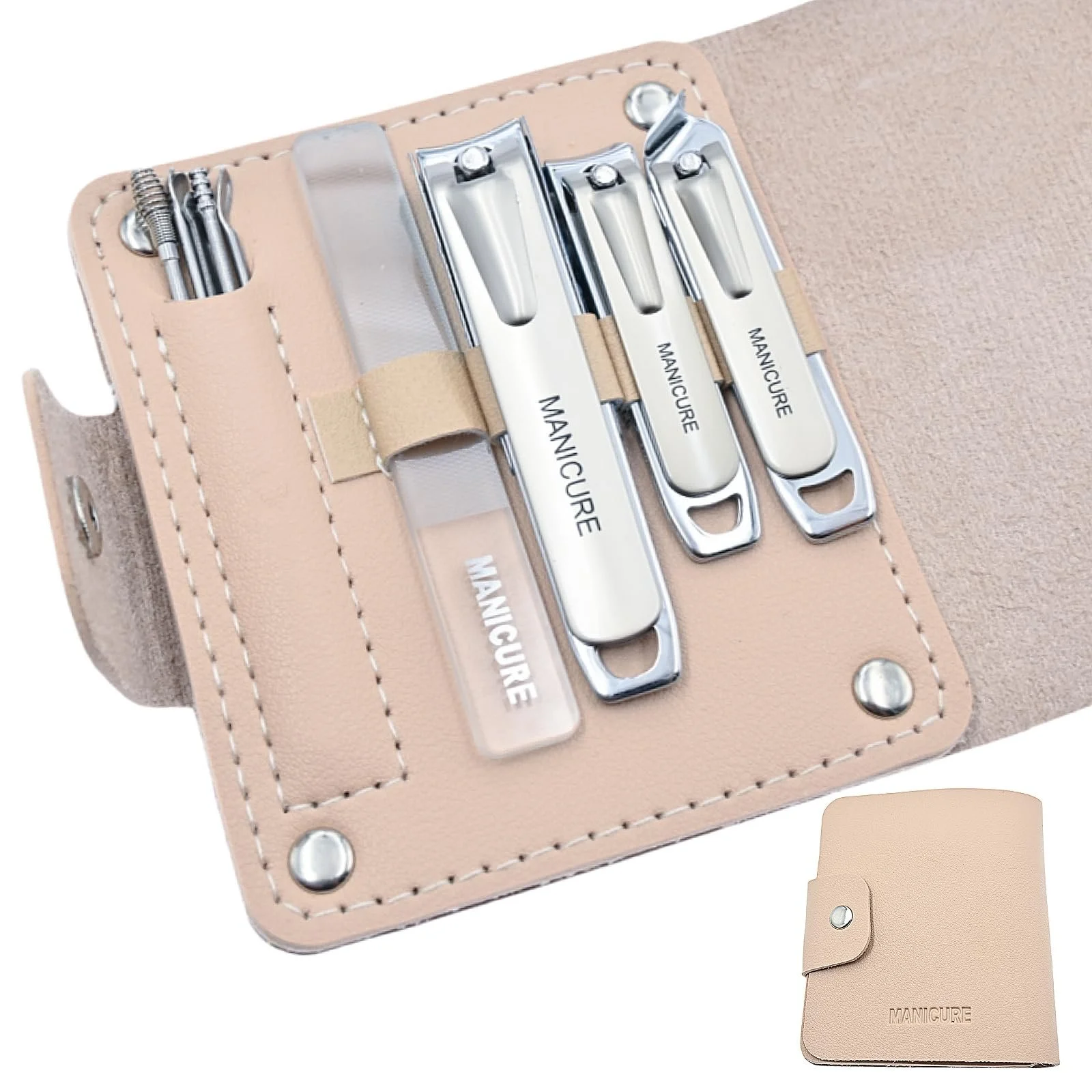 Набор для маникюра и педикюра ZHIYE 10 предметов, серебристый, фото №1