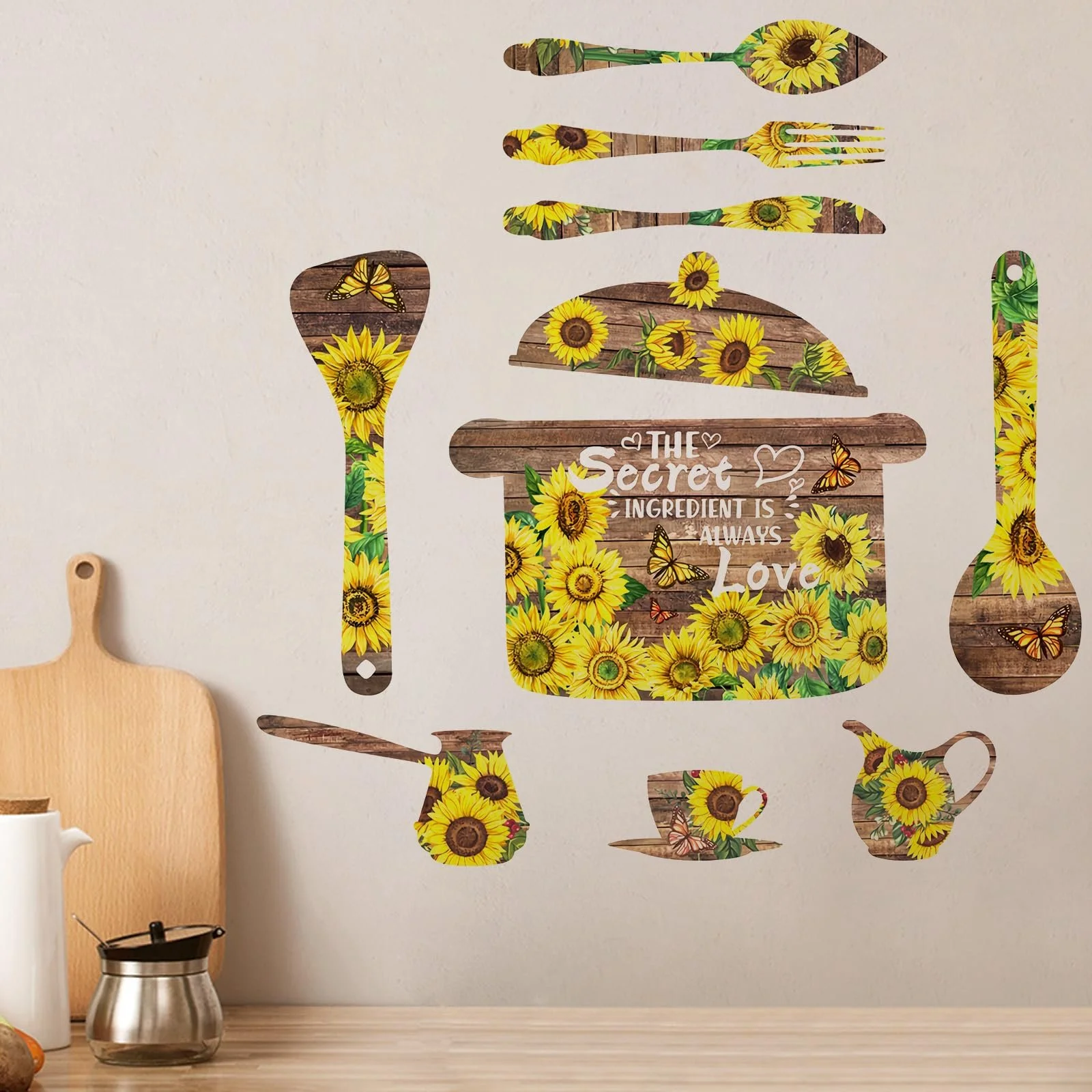 Наклейка на стіну Соняшник акварельна 3D Жовта, фото №1