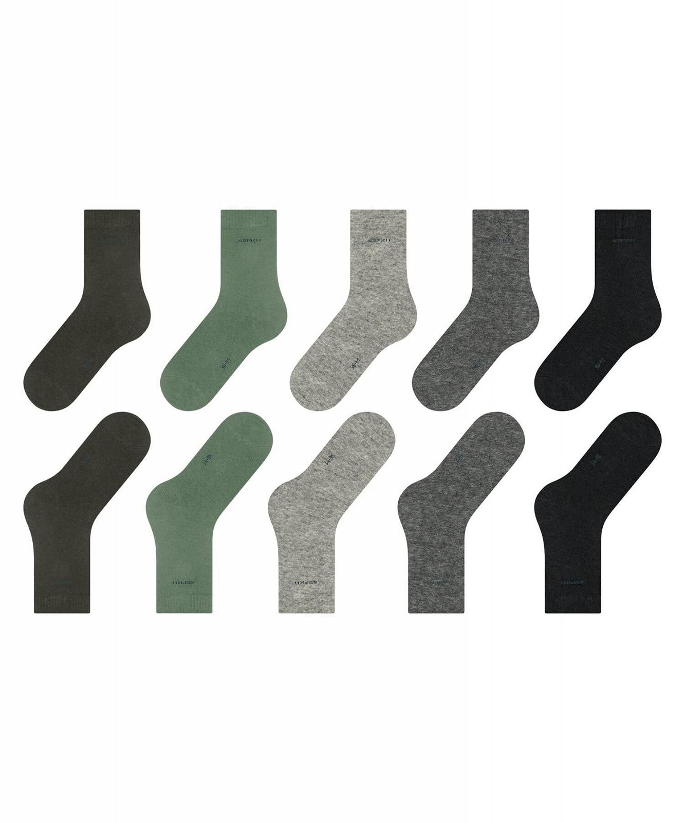 Шкарпетки ESPRIT Solid Mix Жіночі Дихаючі з органічної бавовни, посилені, міцні, набір 5 пар, фото №5