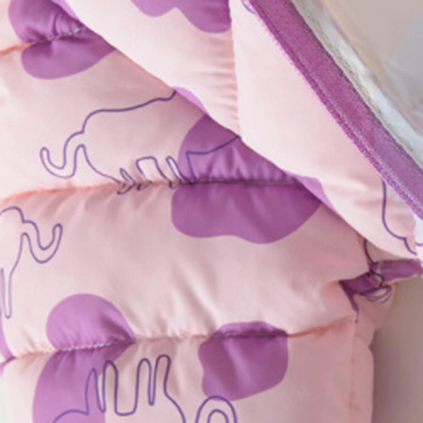 Куртка стьобана для дівчат-підлітків з квітковим принтом, зимова куртка з капюшоном, фото №5