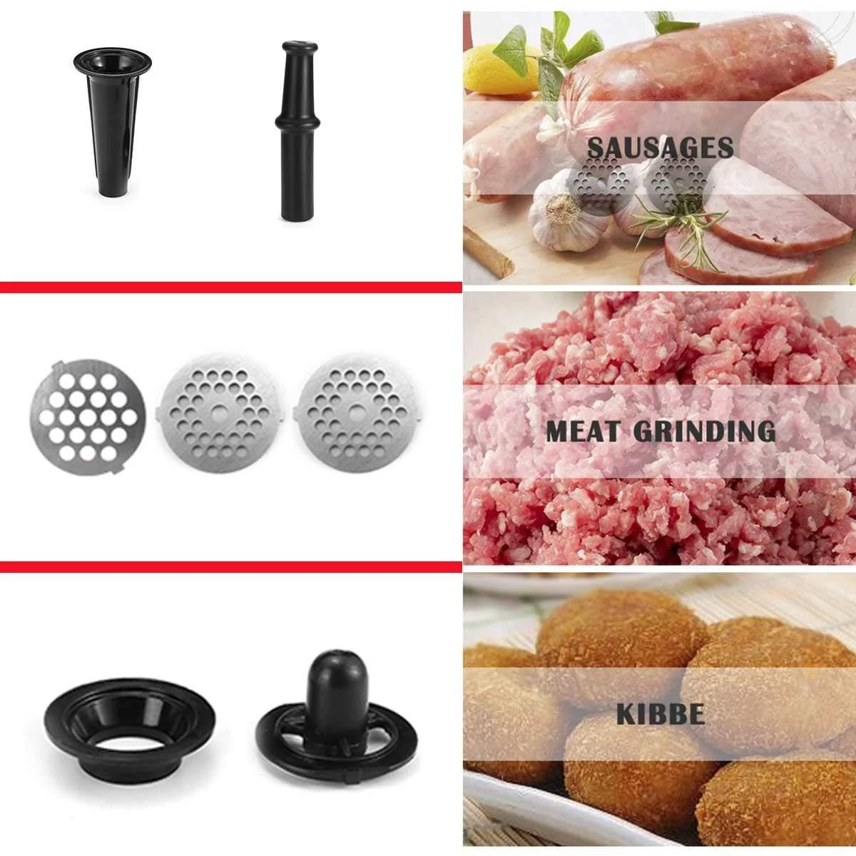 Мясорубка электрическая SOKANY SK-088 3200 Вт с 3 дисками и насадками для колбас и кеббе Silver/Black, фото №4 Мясорубка электрическая SOKANY SK-088 3200 Вт с 3 дисками и насадками для колбас и кеббе Silver/Black, фото №4