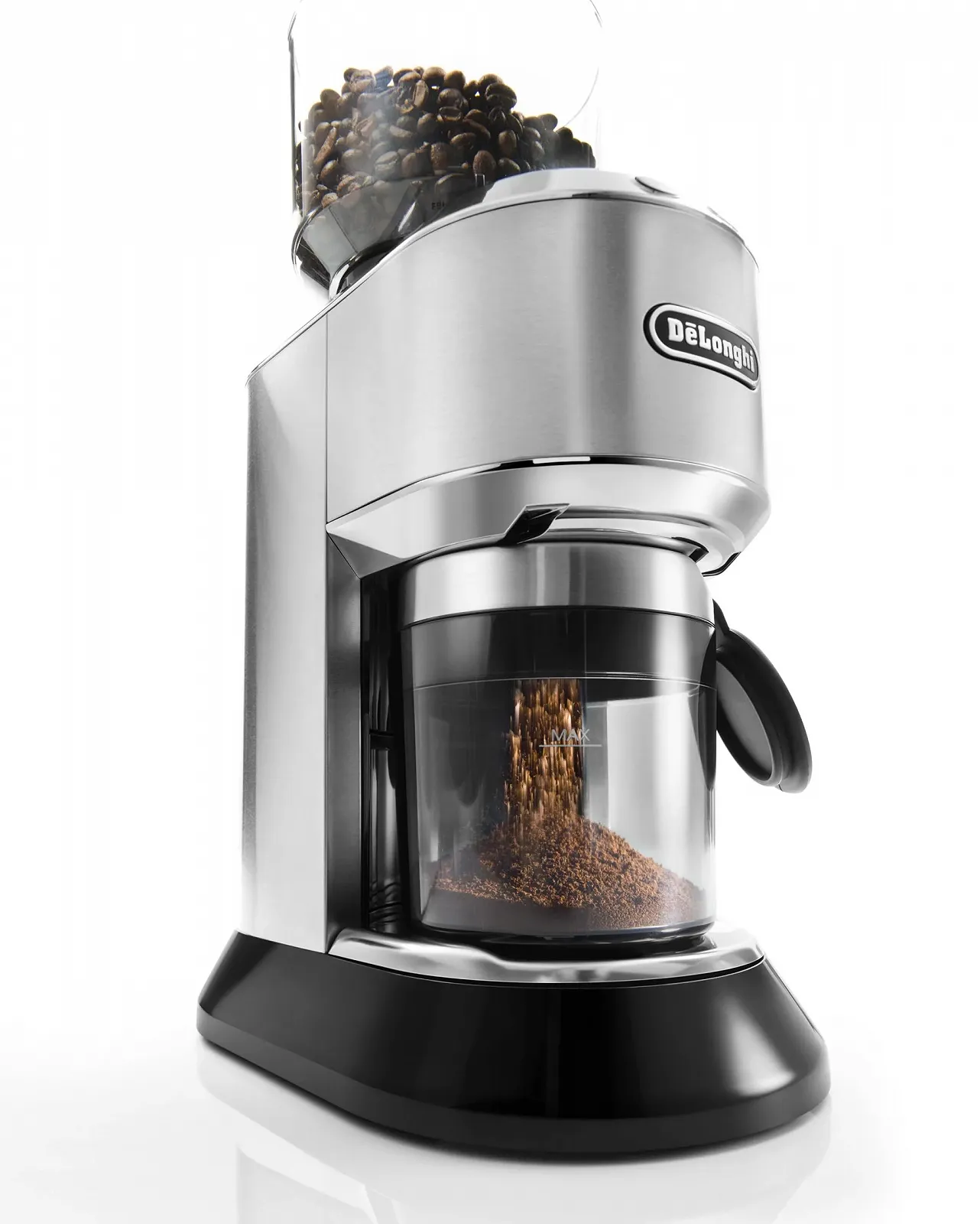 Електрична кавомолка De'Longhi KG 521.M Сріблястий, фото №2 Електрична кавомолка De'Longhi KG 521.M Сріблястий, фото №2
