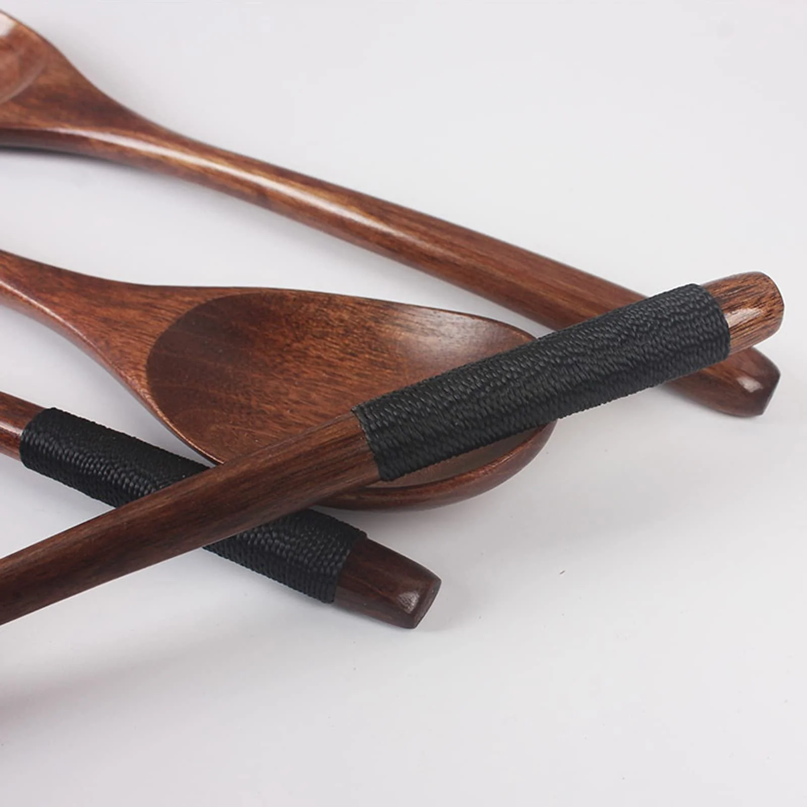 Набір з 6 дерев'яних кухонних ложок для варення в корейському стилі, фото №3