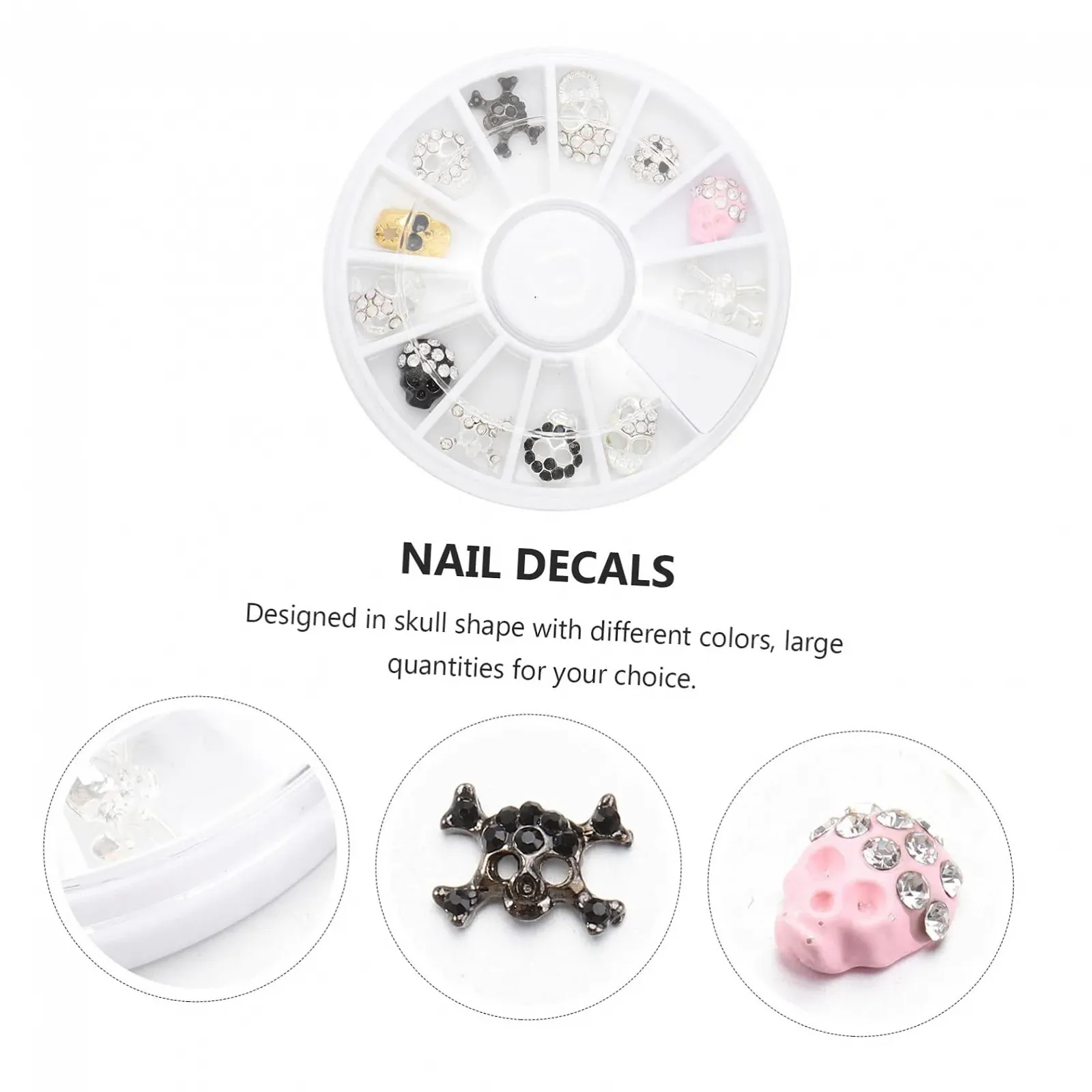 Стразы для ногтей FRCOLOR 3D Кристалл Череп, фото №8